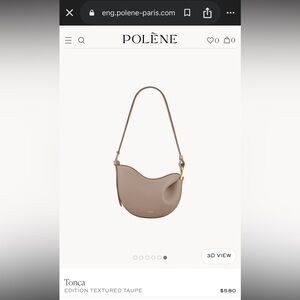 Polene Tonca taupe Leather Shoulder Bag